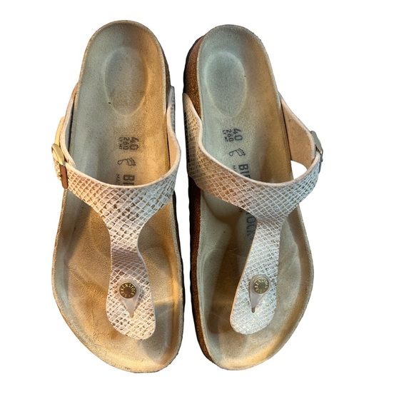 Birkenstock Beige Snake Print Sandals - Picture 5 of 5